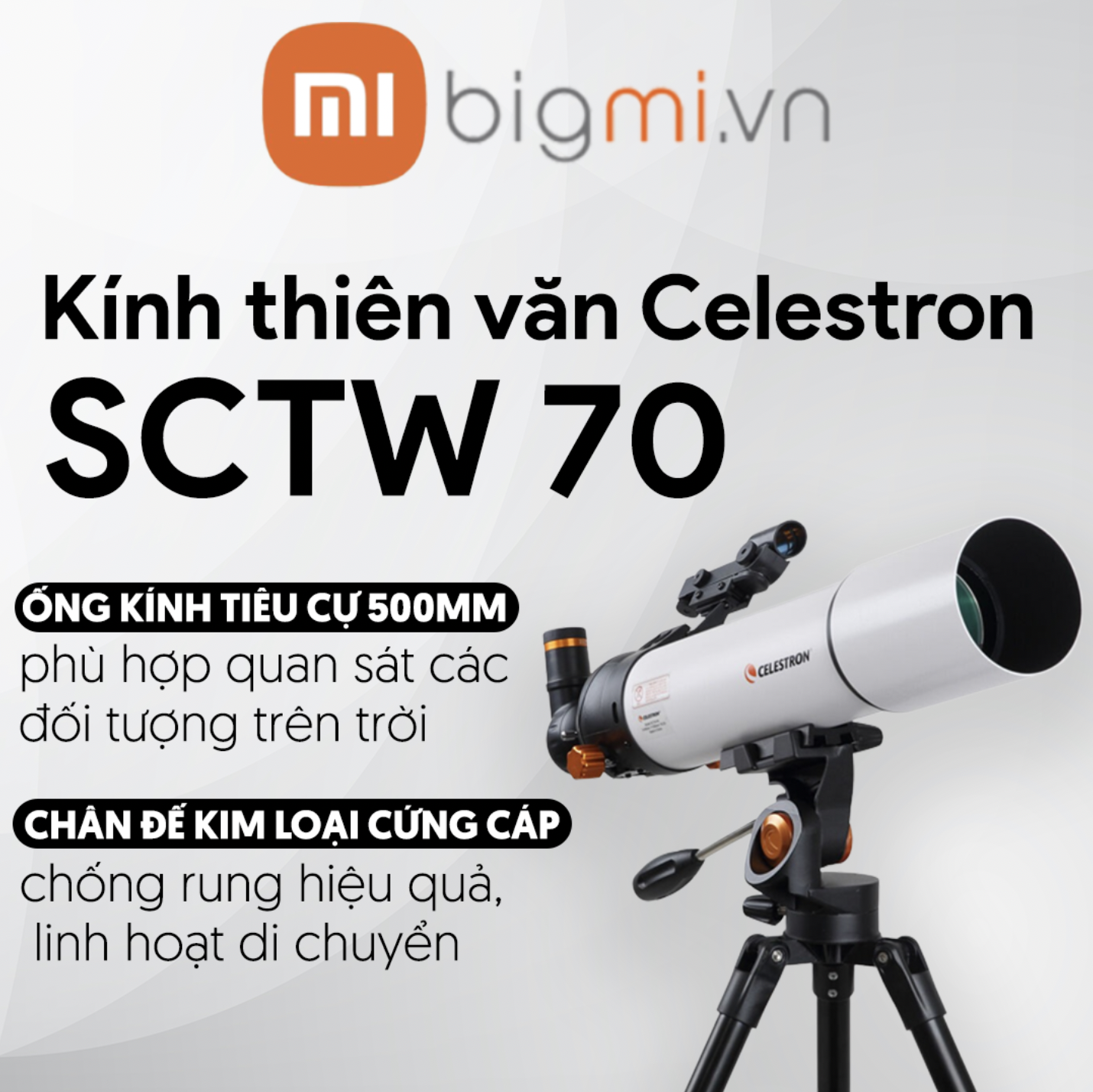 Kính thiên văn khúc xạ Celestron SCTW 70 Kính thiên văn khúc xạ Celestron SCTW 70