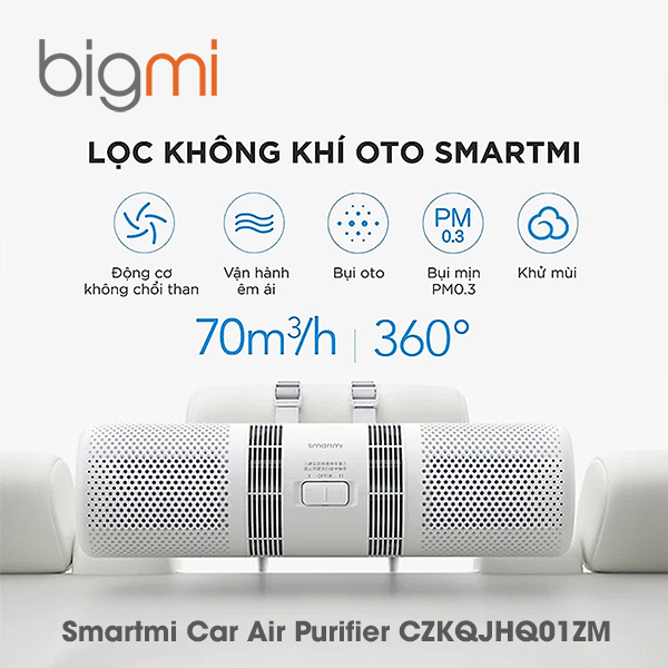 Máy lọc không khí ô tô Xiaomi Smartmi Car Air Purifier CZKQJHQ01ZM Máy lọc không khí ô tô Xiaomi Smartmi Car Air Purifier CZKQJHQ01ZM