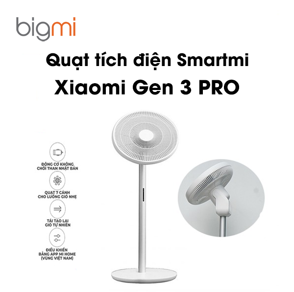 Quạt tích điện Smartmi Xiaomi Gen 3 PRO Circulation Fan 3D Quạt tích điện Smartmi Xiaomi Gen 3 PRO Circulation Fan 3D