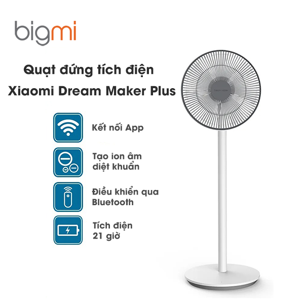Quạt đứng tích điện Xiaomi Dream Maker Plus có điều khiển Quạt đứng tích điện Xiaomi Dream Maker Plus có điều khiển