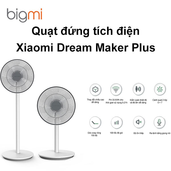 Quạt Xiaomi Dream Maker Plus với nhiều tính năng thông minh Quạt Xiaomi Dream Maker Plus với nhiều tính năng thông minh