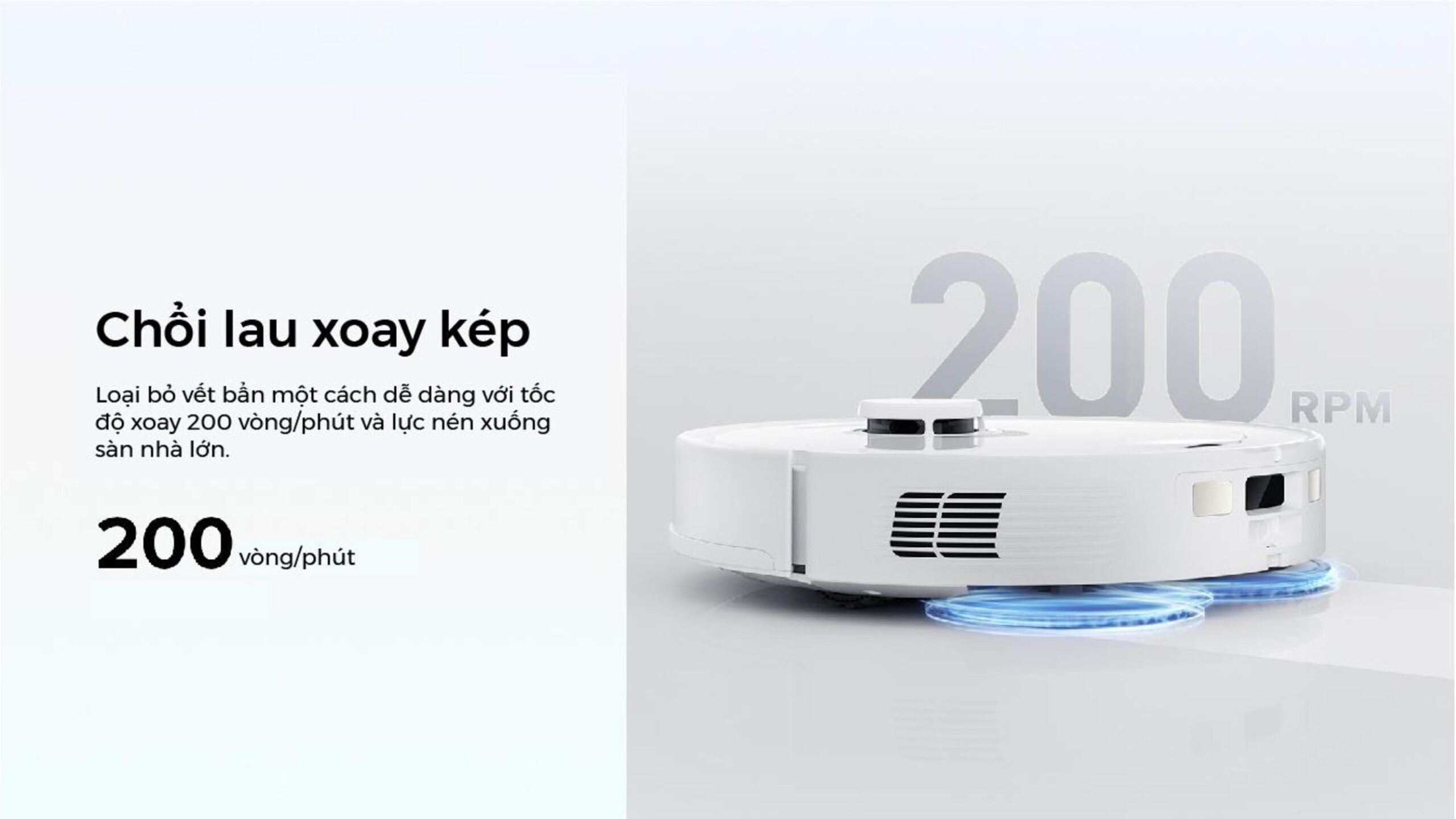 Chổi lau xoay kép 200 vòng/ phút Chổi lau xoay kép 200 vòng/ phút