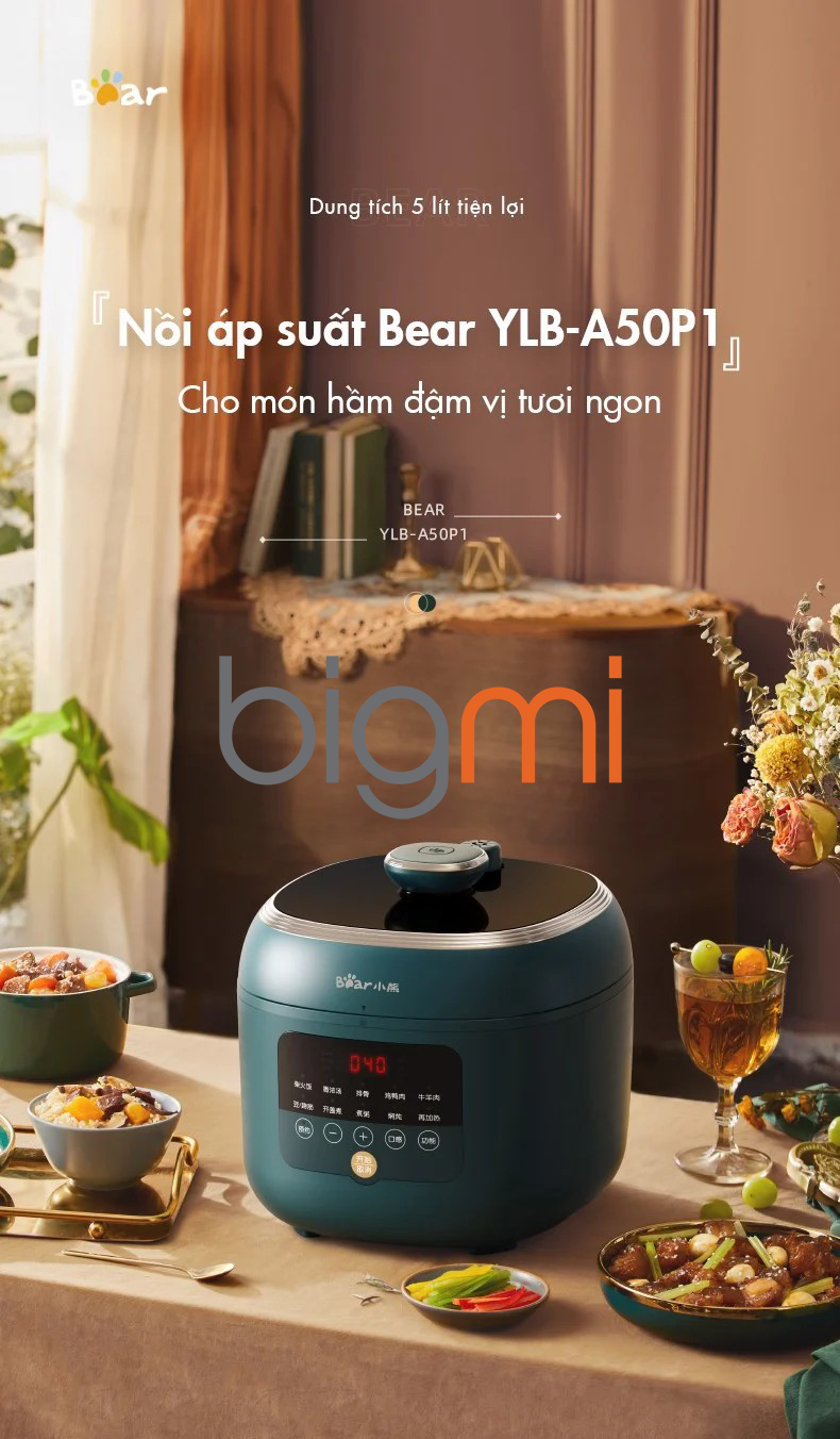 Nồi áp suất Bear YLB-A50P1 5L đa năng - Hàng chính hãng Nồi áp suất Bear YLB-A50P1 5L đa năng - Hàng chính hãng
