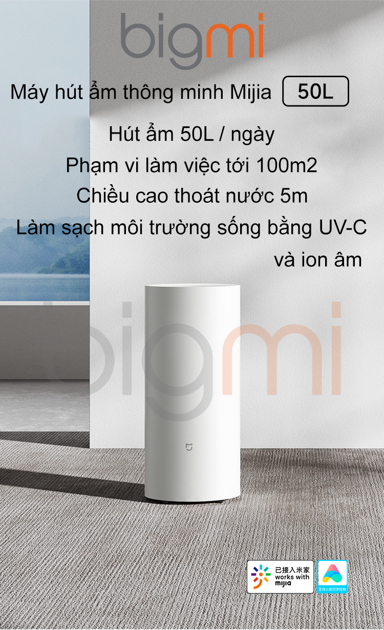 Máy hút ẩm Xiaomi Mijia 50L DM-CS50CFA1A - Hàng chính hãngMáy hút ẩm Xiaomi Mijia 50L DM-CS50CFA1A - Hàng chính hãng Máy hút ẩm Xiaomi Mijia 50L DM-CS50CFA1A - Hàng chính hãng