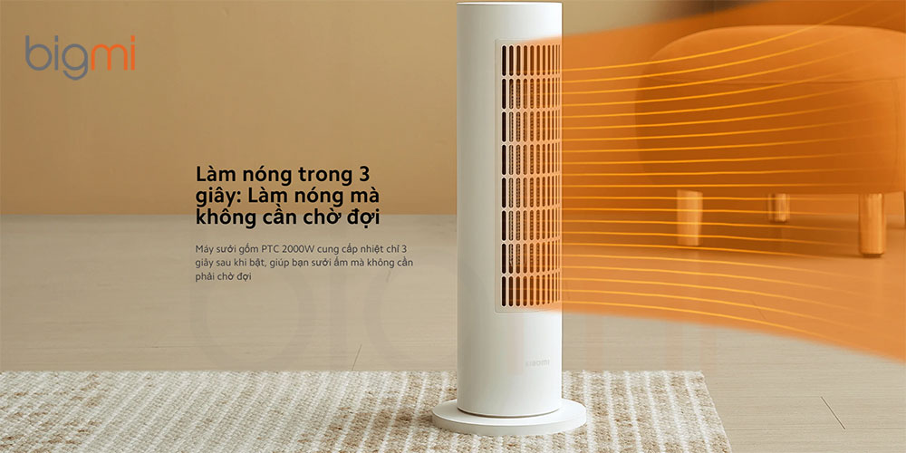 Những Lưu Ý Khi Sử Dụng Máy Sưởi Vào Mùa Đông 4 May suoi Xiaomi Smart Tower Heater Lite LSNFJ02LX goc suoi rong toi 70 do 2