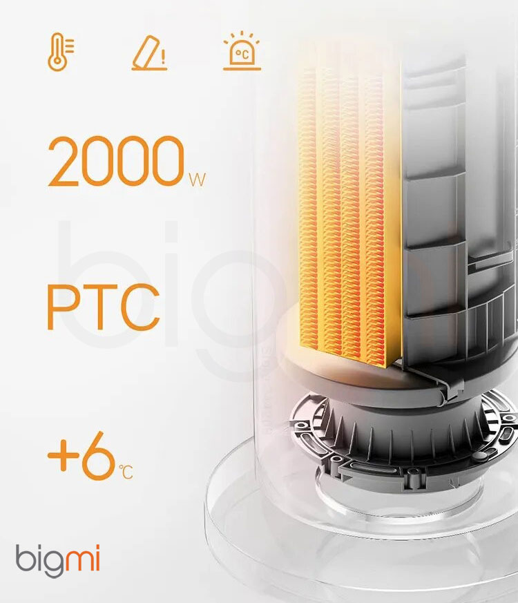 Máy sưởi Xiaomi Mijia Heater LSNFJ03ZM 2000W góc rộng 70 độ 12 Quat suoi gom Xiaomi Mijia Heater LSNFJ03ZM 9