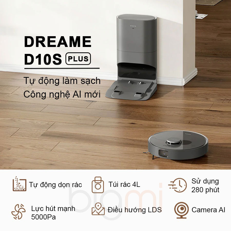 Robot hút bụi lau nhà Dreame D10S Plus được trang bị hàng loạt tính năng thông minh Robot hút bụi lau nhà Dreame D10S Plus được trang bị hàng loạt tính năng thông minh