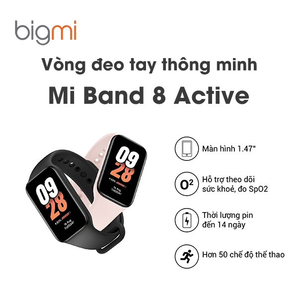 Vòng đeo tay thông minh Mi Band 8 Active được trang bị nhiều tính năng mới thông minh Vòng đeo tay thông minh Mi Band 8 Active được trang bị nhiều tính năng mới thông minh
