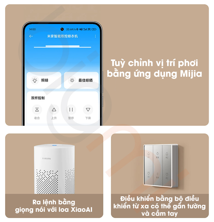 Giàn phơi quần áo Xiaomi Mijia MJLYJ4QC thông minh model mới 2025 13 Gian phoi quan ao thong minh Xiaomi Mijia MJLYJ4QC 11