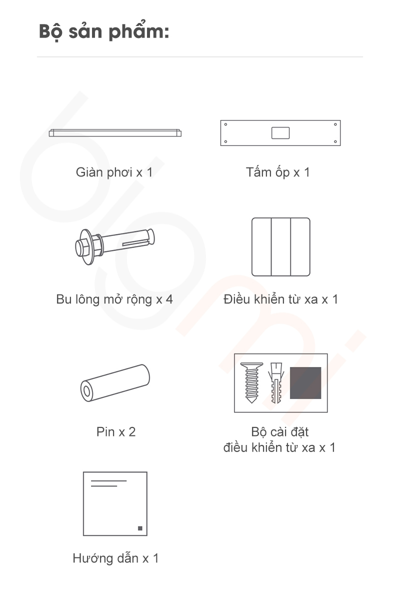 Giàn phơi quần áo Xiaomi Mijia MJLYJ4QC thông minh model mới 2025 14 bo san pham Gian phoi quan ao Xiaomi Mijia MJLYJ4QC