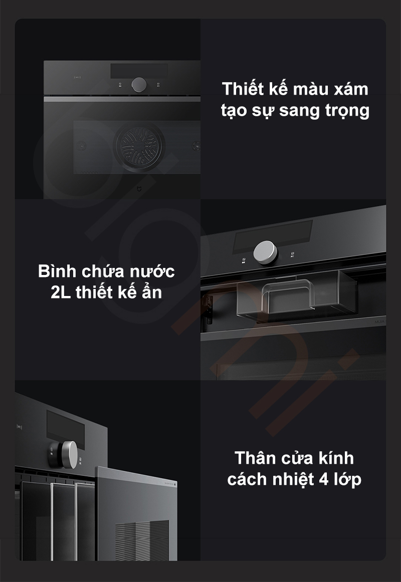 Máy hấp nướng Xiaomi Mijia P1 58L MQR02M - Tích hợp 80+ công thức nấu ăn thông minh 19 cham chut ti mi ngoai hinh may hap nuong Xiaomi Mijia P1 58L