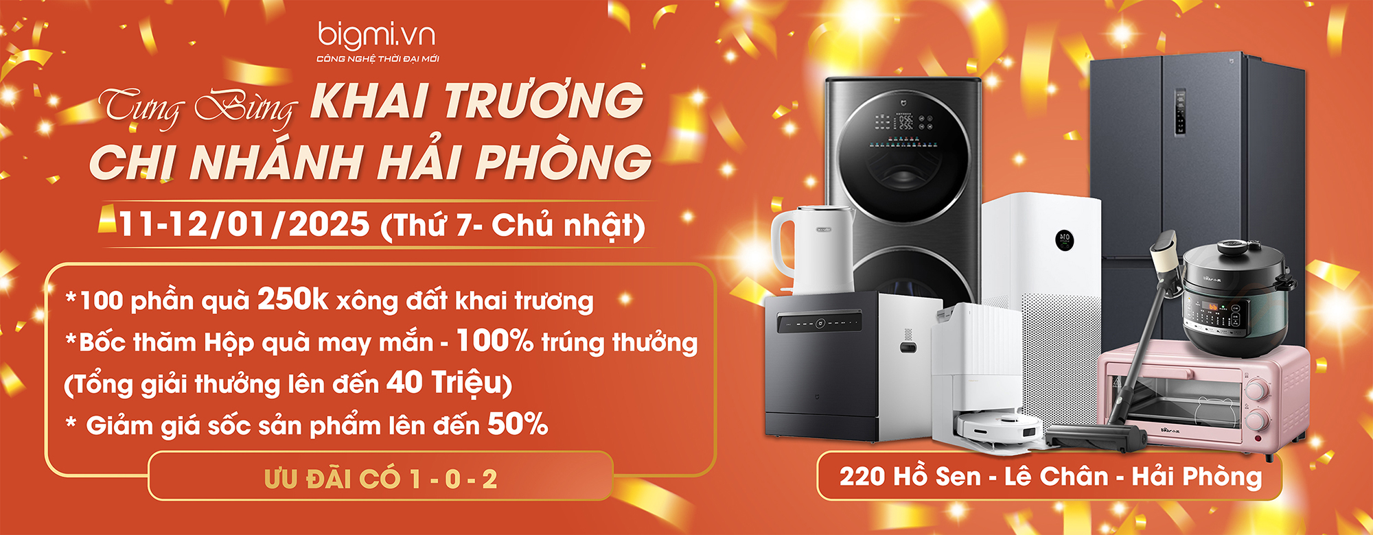 CHƯƠNG TRÌNH MỪNG KHAI TRƯƠNG BIGMI CƠ SỞ HẢI PHÒNG 2 Banner khai truong chi nhanh Hai Phong