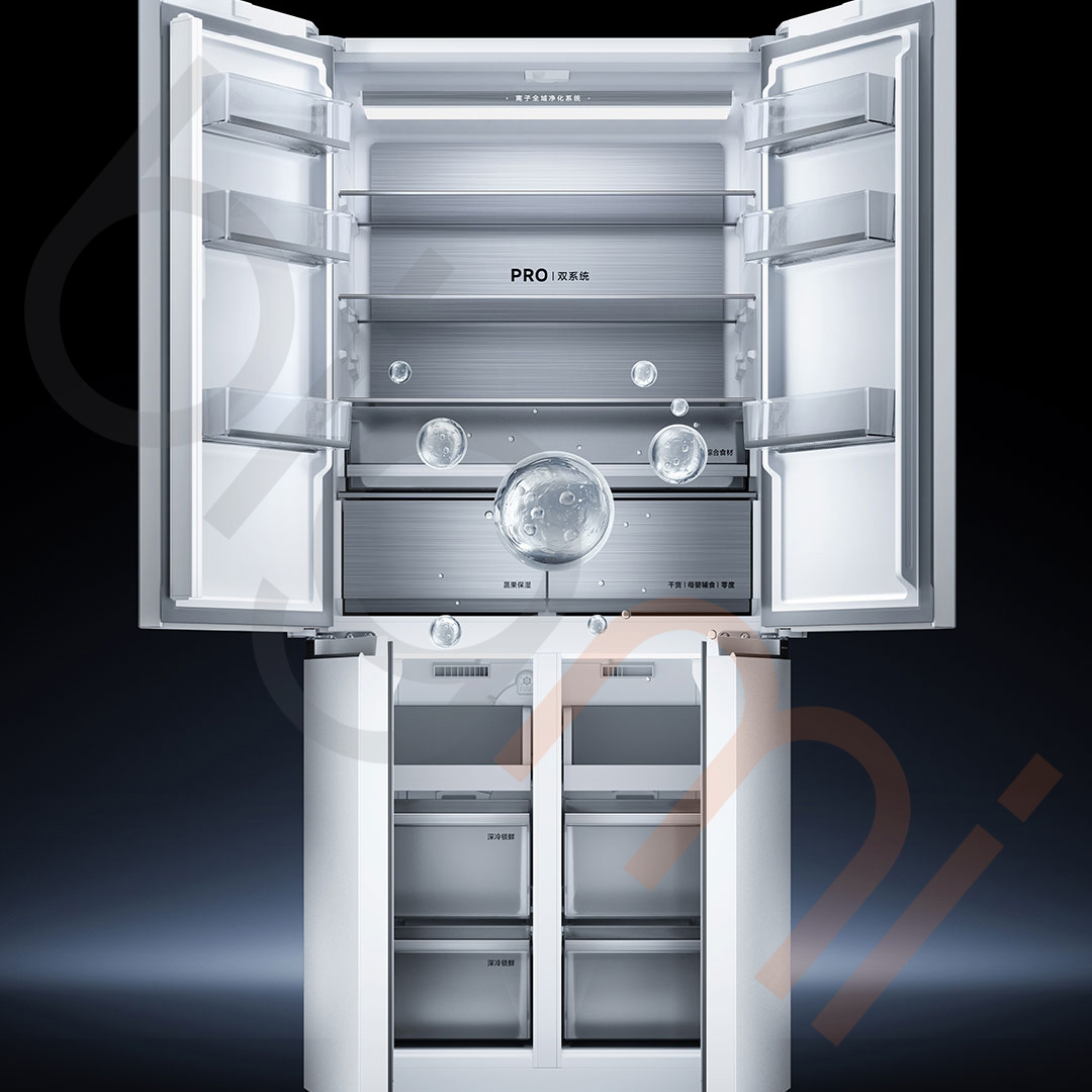 Tủ lạnh Xiaomi Mijia Pro 508L mặt kính pha lê khử trùng bằng hệ thống tạo ion Tủ lạnh Xiaomi Mijia Pro 508L mặt kính pha lê khử trùng bằng hệ thống tạo ion