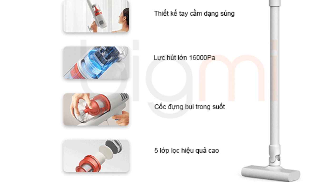 Hướng dẫn chọn mua máy hút bụi cầm tay Xiaomi phù hợp 3 Máy hút bụi cầm tay Xiaomi Mijia Gen 2 B205